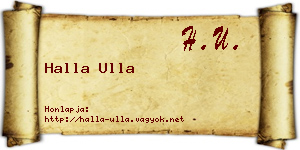 Halla Ulla névjegykártya