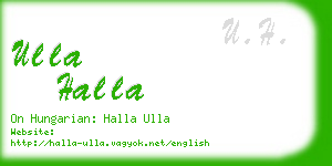 ulla halla business card